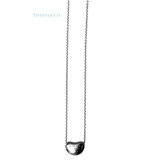 ❌SOLD❌ 💎TIFFANY & Co. Sterling Silver Elsa Peretti Bean Pendant Necklace - Picture 6 of 14